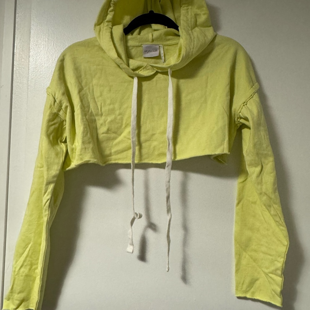 Out from Under Super Cropped Hooded Pullover Top NWT